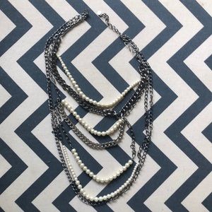 vera Wang multi chain necklace in silver